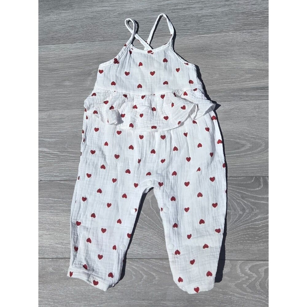 Shein White Jumper with Red Hearts
